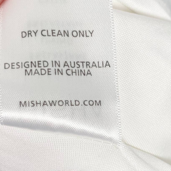 MISHA Callie Ivory Cutout Mini Dress Halter Neck Ruched Bride Bachelorette 4 - Picture 10 of 11